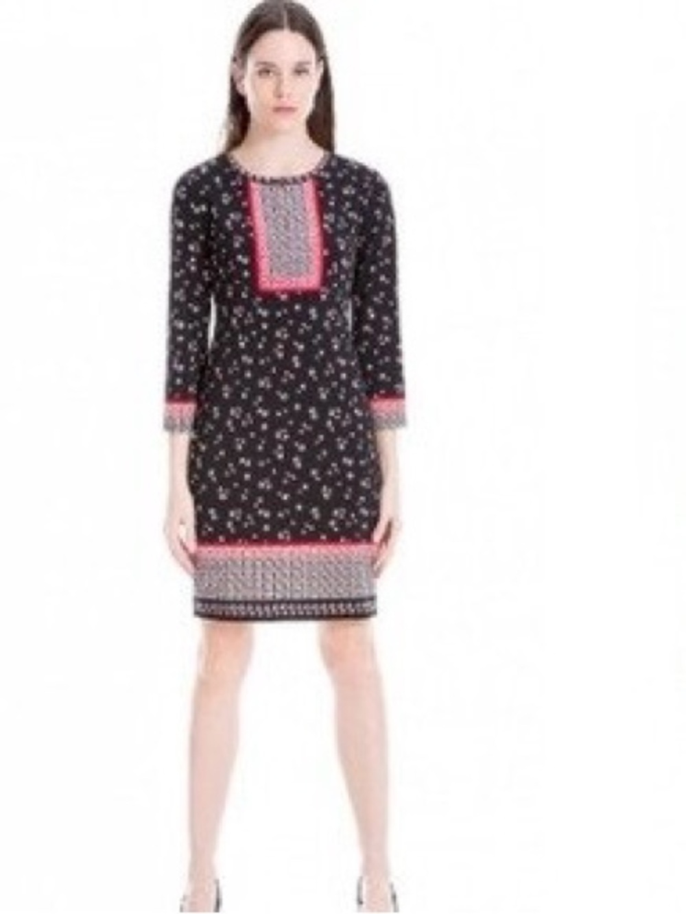 Max Studio Black and Pink Floral Blouse - Picture 7 of 7